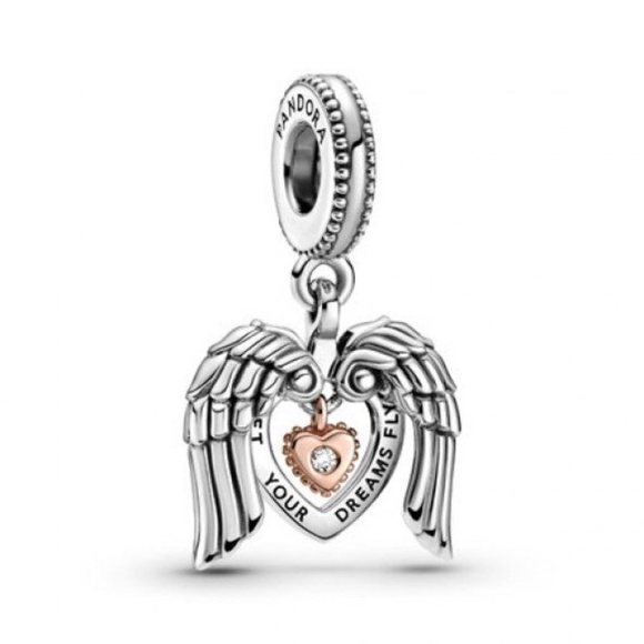 2021 Pandora Club Charm Angel Wings & Heart - Picture 2 of 7